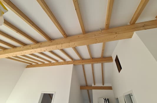 Ausbau - Innenansicht mit Sichtbalken